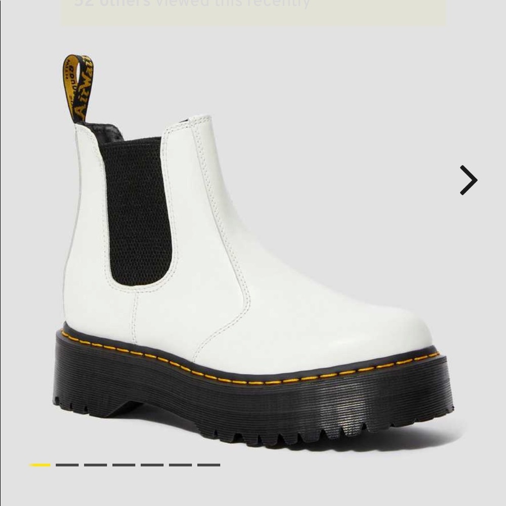 White PLATFORM Doc Martens